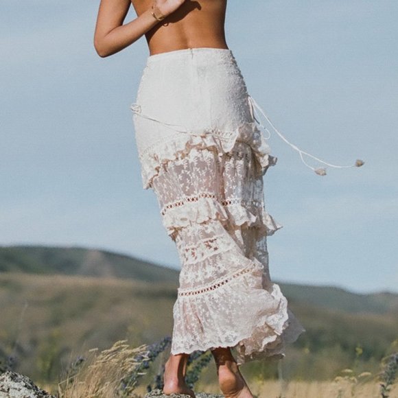 SOLD Spell Gypsy Collective LE GAUZE Lace Skirt - Picture 5 of 9